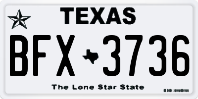 TX license plate BFX3736