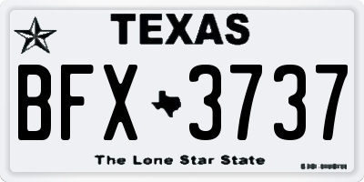 TX license plate BFX3737