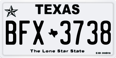 TX license plate BFX3738