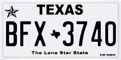 TX license plate BFX3740