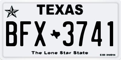 TX license plate BFX3741