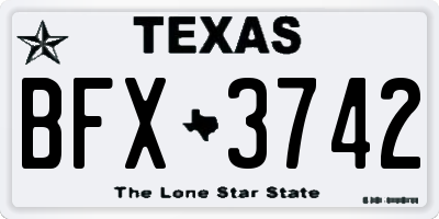 TX license plate BFX3742