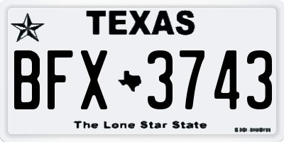 TX license plate BFX3743