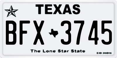 TX license plate BFX3745