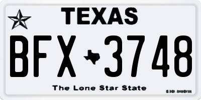 TX license plate BFX3748