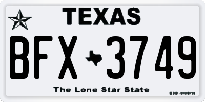 TX license plate BFX3749