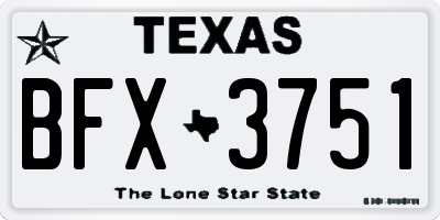TX license plate BFX3751