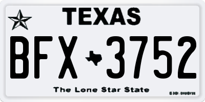 TX license plate BFX3752