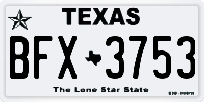 TX license plate BFX3753