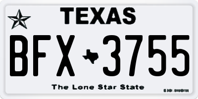 TX license plate BFX3755