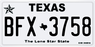 TX license plate BFX3758