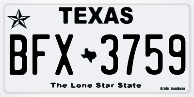 TX license plate BFX3759