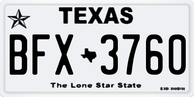 TX license plate BFX3760