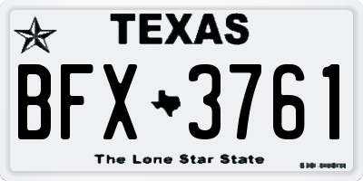 TX license plate BFX3761