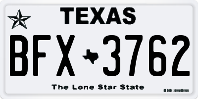 TX license plate BFX3762