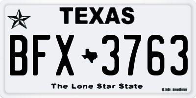 TX license plate BFX3763