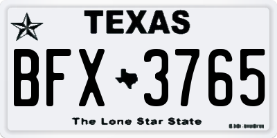 TX license plate BFX3765