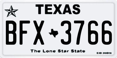 TX license plate BFX3766
