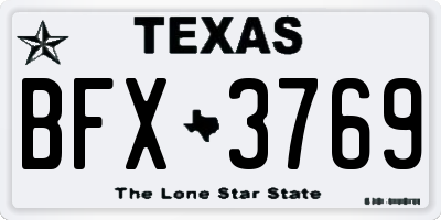 TX license plate BFX3769