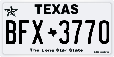 TX license plate BFX3770
