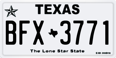 TX license plate BFX3771