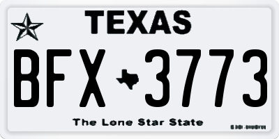 TX license plate BFX3773