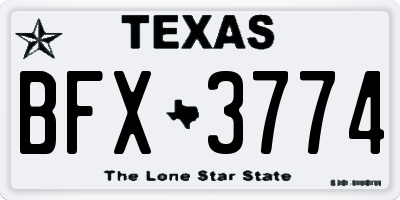 TX license plate BFX3774