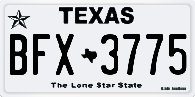 TX license plate BFX3775