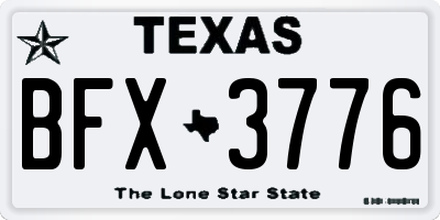 TX license plate BFX3776