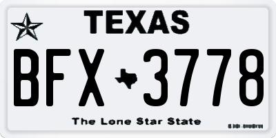 TX license plate BFX3778