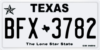 TX license plate BFX3782