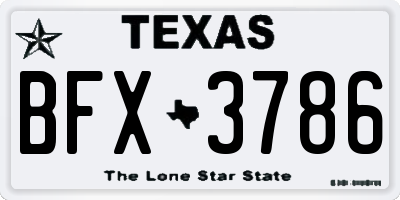 TX license plate BFX3786