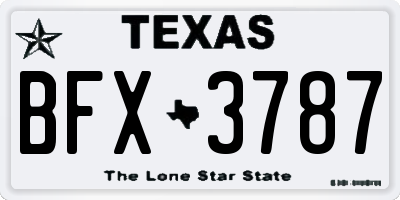 TX license plate BFX3787