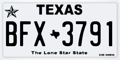 TX license plate BFX3791