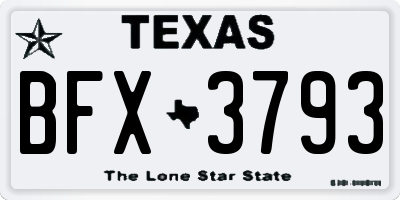 TX license plate BFX3793