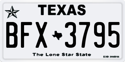 TX license plate BFX3795