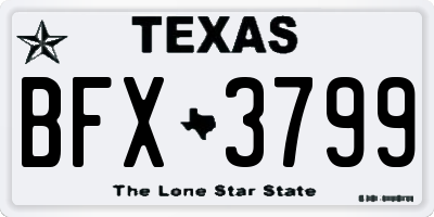TX license plate BFX3799