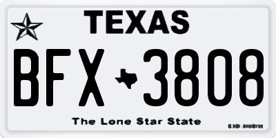 TX license plate BFX3808