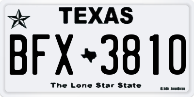 TX license plate BFX3810