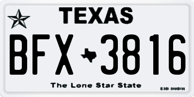 TX license plate BFX3816