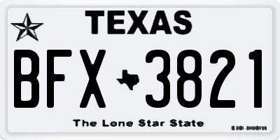TX license plate BFX3821