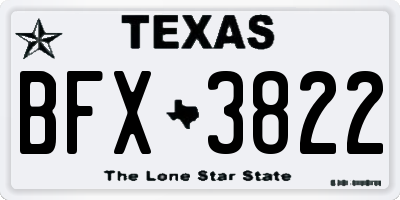 TX license plate BFX3822