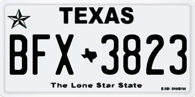 TX license plate BFX3823