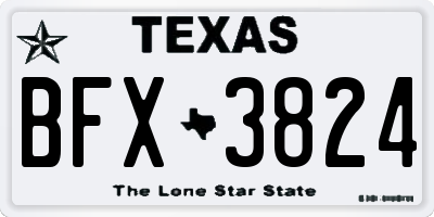 TX license plate BFX3824