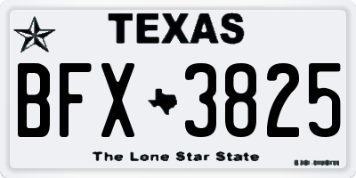 TX license plate BFX3825