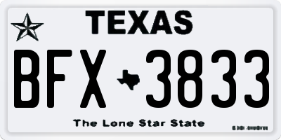 TX license plate BFX3833