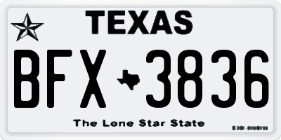 TX license plate BFX3836