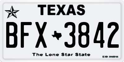 TX license plate BFX3842