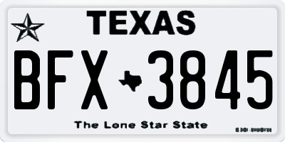 TX license plate BFX3845
