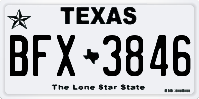 TX license plate BFX3846